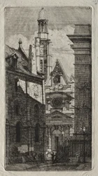 Etsningar av Paris: Church of St. Stephen of the Mount