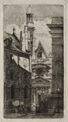Etsningar av Paris: St. Stefanskyrkan av berget, 1852.