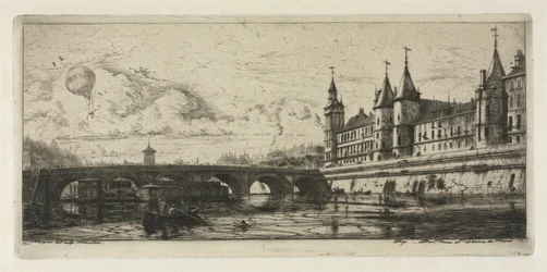 Etsningar av Paris: Exchange Bridge