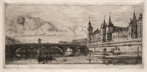 Etsningar av Paris: Exchange Bridge, 1854.