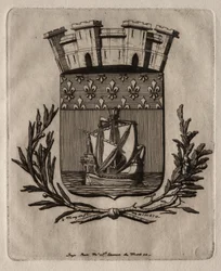 Etchings of Paris: The Symbolical Arms of the City of Paris, 1854.