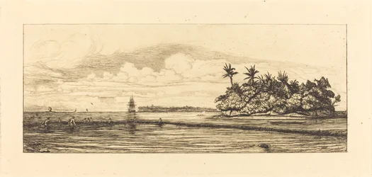 Oceanien, öar i Uvea (Wallis); Peche aux palmes, 1845 (Oceanien: Fiske, nära öar med palmer i Uea- eller Wallisgruppen)