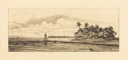 Oceanien, småöar vid Uvea (Wallis); Fiske med palmer, 1845