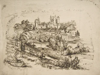 Ruinerna av Château de Pierrefonds Ruinerna av Château de Pierrefonds, efter Viollet-le-Du..., 1858.