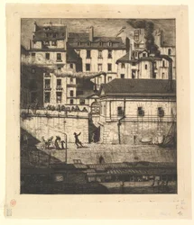 Bårhuset, Paris La Morgue, 1854.