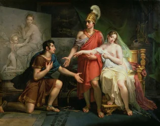 Alexander den store (356-323 f.Kr.) överlämnar Campaspe till Apelles, 1822