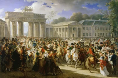 Franska: Entrée de Napoléon à Berlin. 27 octobre 1806 Napoleon I:s intåg i Berlin den 27 oktober 1806