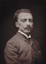 Konstnärligt och biografiskt album, 5:e årgång, Salong 1885; porträtt av den franske målaren Alfred Paul Marie de Richemont (1857-1911)