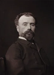 Konstnärligt och biografiskt album, 5:e årgång, Salong 1885; porträtt av den franske målaren Hippolyte Dominique Berteaux (1843-1926)