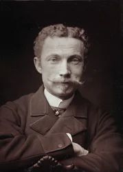 Konstnärligt och biografiskt album, 5:e årgång, Salong 1885; porträtt av målaren Raoul de Pibrac (1852-1937)