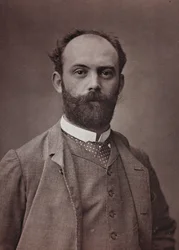 Konstnärligt och biografiskt album, 6:e årg., Salong 1885; porträtt av den franske målaren Ernest Bordes (1852-1914)