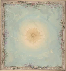 Designs for Ceilings with Central Sunburst, 1800-talet.
