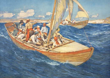 "Rovfåglar" (färglitografi)