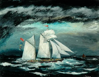 Skonaren No.3 (olja på hårdpapp)