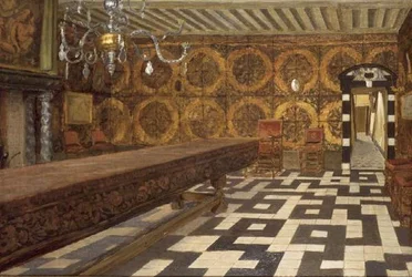 Ett rum i Musee Plantin, Antwerpen