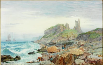 Ruin av ett Northumbrian Keep, 1864