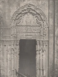Chartres katedral, västra sidan, höger sidodörr, XII-talet..., ca. 1857.