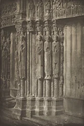 Chartres katedral. Högra dörren till den kungliga portalen, West Side, XII-talet, före juli 1857.