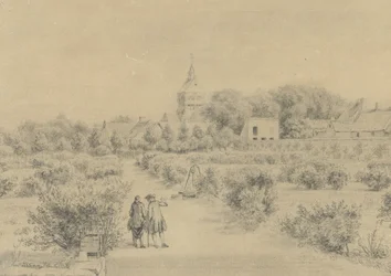 Utsikt över byn Marigny Utsikt över Clocher och en del av byn Marigny från Salon du Château (titel på objektet)