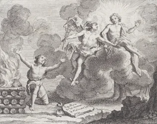 Apollo, Merkurius och herdinnorna, Fabel X i La Motte, Fables Nouvelles, 1719., 1719.