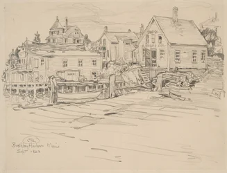 Boothbay Harbor, Maine, 1923 (grafit på papper)