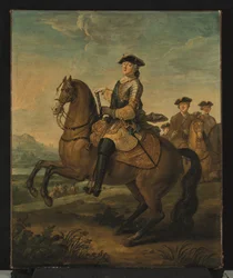 Ridsporträtt av Ludvig XV (olja på duk)