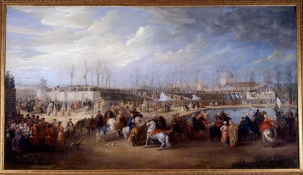 Mottagande av Mehemet Effendis turkiska ambassadör till den store sultanen Achmet av kung Ludvig XV den 21 mars 1721 på Tuileries Peinture de Charles Parrocel