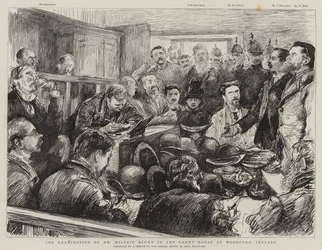 Undersökningen av Wilfrid Blunt i Court House i Woodford, Irland