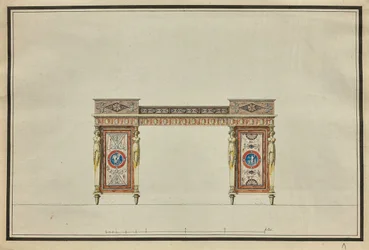 Design av ett skrivbord, c. 1800.