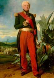 Porträtt en pied av Thomas Robert Bugeaud de la Piconnerie (1784-1849), hertig av Isly 1844, marechal av Frankrike 1843 Generalguvernör i Algeriet Målning av Charles Lariviere (1798-1876) 1845 Sön. 2,19x1,45 m