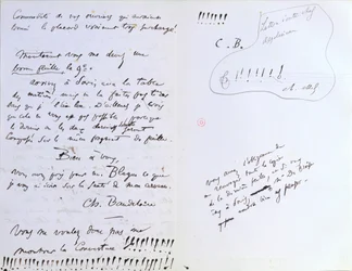 Sista sidan i ett brev till Baudelaires redaktör Auguste Poulet-Malassis (1825-78) angående publiceringen av 