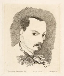 Självporträtt av Charles Baudelaire, pub. 1869 (etsning)