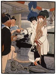 Krigsskepp, ca 1900 (tryck)