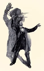 Där stod Henry Jekyll från The Strange Case of Dr Jekyll and Mr Hyde av Robert Louis Stevenson (1850-1894) illustrerad av Charles Raymond Macauley (1871-1934)