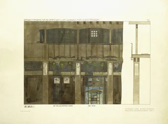 Entréhallen, ca 1901 (färglitografi)