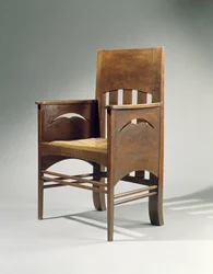 Fåtölj, designad 1897 (ek med ryggsits)