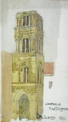 Campanile Martorana, Palermo, 1891 (penna och akvarell)