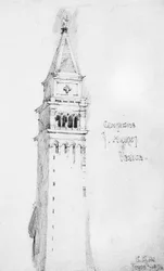 Campanile, S. Marks, Venedig, 1891