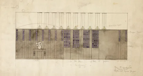 Design för vägg, bord och dörrar, för A.S. Bal, Berlin, 1905