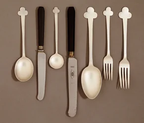 Elektropläterad bordsservering, för E. Bingham & Co., ca 1906