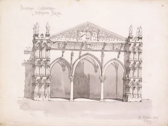 Palermo katedral, studie av entréverandan