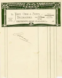 Pappersdesign för John Orr & Sons, Glasgow, ca 1894-1898 (tryckt papper)