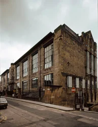Utsikt över School of Fine Arts designad av arkitekten Charles Rennie Mackintosh (1868-1928)