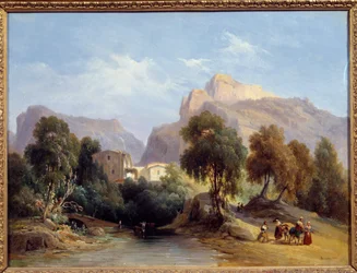 Ett brevpapper i Saint Pons-dalen Målning av Charles Renoux (1795-1846) 1833 Aix en Provence, Musee Granet