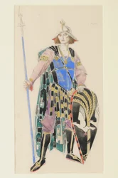 Kostymdesign för Tristan, 1920 (wc på papper)