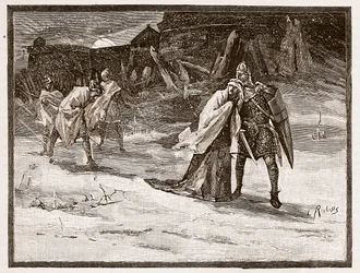 Flight of Matilda från Oxford Castle, illustration från "Cassell
