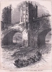 Flight of Queen Eleanor: scen vid London Bridge AD 1263