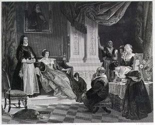 Sancho och hertiginnan, graverad av R. Staines (gravyr) (se även 15321)