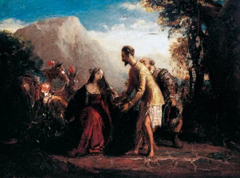 Don Quijote och Dulcinea (olja på duk
