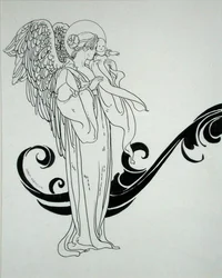 Ängel och barn, illustration från "Andersen